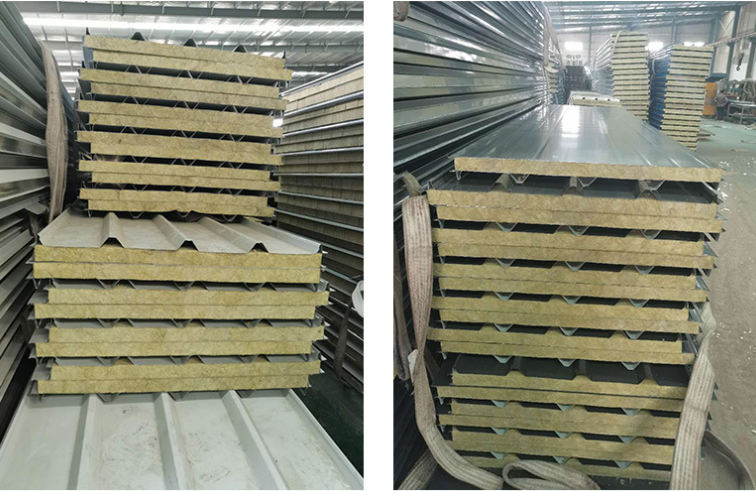 Polyurethane Fireproof Rock Wool Puffed Sheet Roofing Building Material