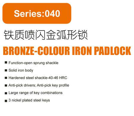 BRONZE-COLOUR IRON PADLOCK