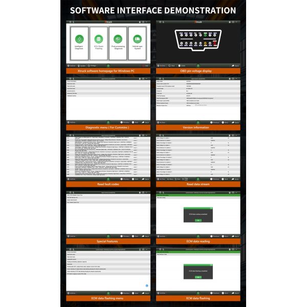 Xtruck X005 plus Intelligent Diagnosis ECU Quick Flashing post-processing diagnosis vehicle type system Sinotruck