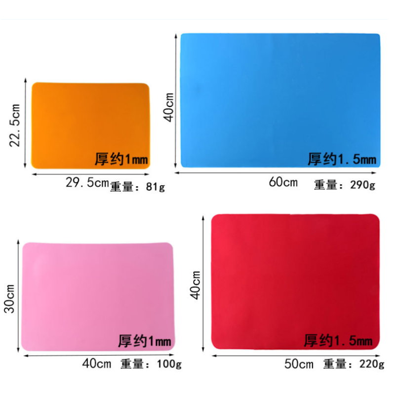 Soft Foldable Silicone Food Table Mat Baking Mat Rectangle Shape for Table Decoration