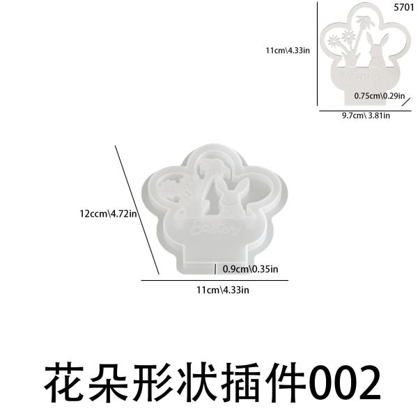 Easter Hot Candlestick Silicone Mold DIY Flower Grass Rabbit Insert Board Pendant Gypsum Mold