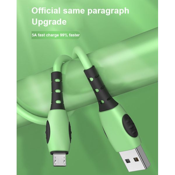 USB 2.0 Charging Cable Liquid Silicone Flash Charge 1.2M 5A