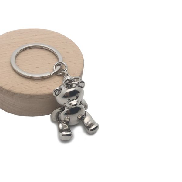 Bear Shape Cute Metal Keychain Customized Color Engraving Keychains