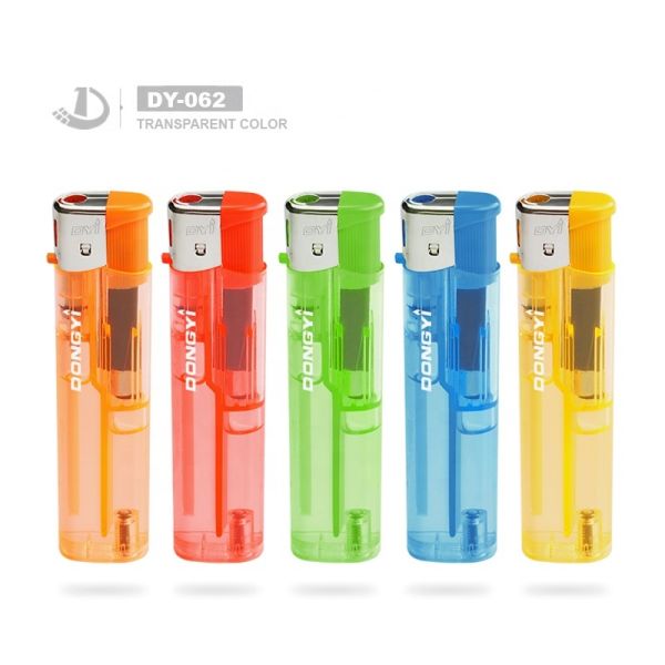 Dy-062 Type Electronic Slim Transparent Solid Color Disposable Cigarette Lighters