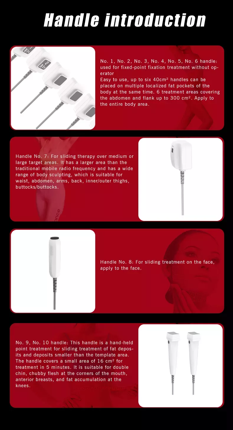 10 Handles Radio Frequency Body Contouring Machine CE