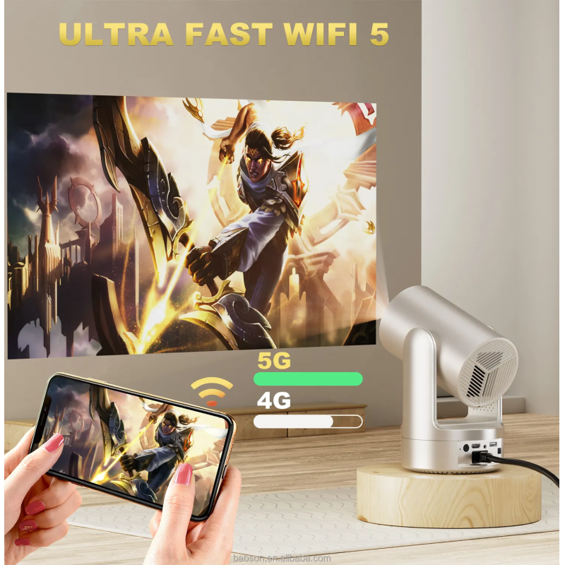 OEM Factory Rechargeable 5200mAh Android Smart Mini Projector BudPlus C2 Supports 4K Video & Auto Focus for Outdoor & Home Use