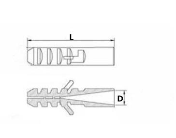 M10 Symmetrical Plastic Wall Plug Screw Fastener Self Tapping