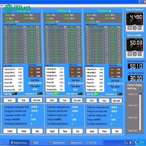 Technical specifications and components of the test system