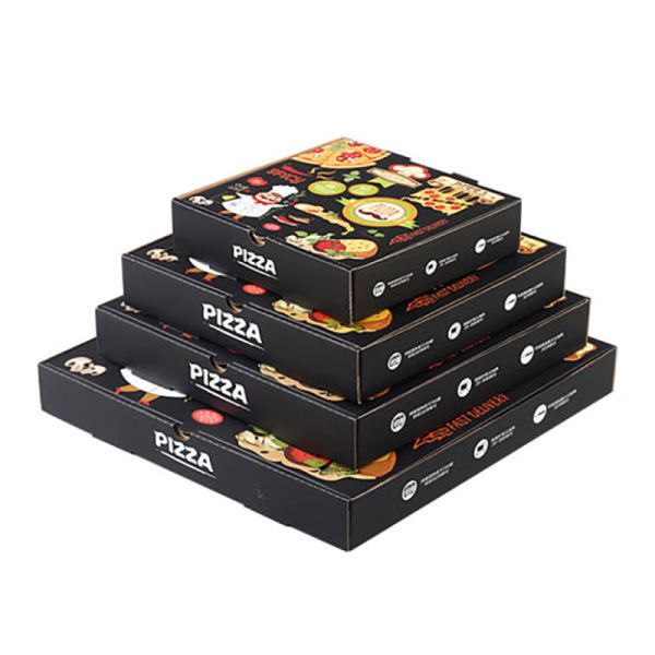 Rectangular Corrugated Pizza Box with Custom Logo Printing and Affordable Shipping Cost