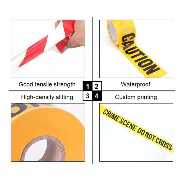 Custom Non Adhesive PE Warning Barrier Tape Road Blocking Safety Maker Caution Tape