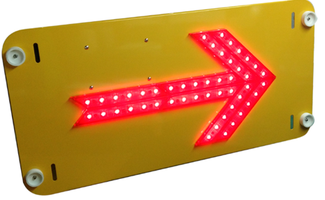 Vehicle barrier with arrow plate