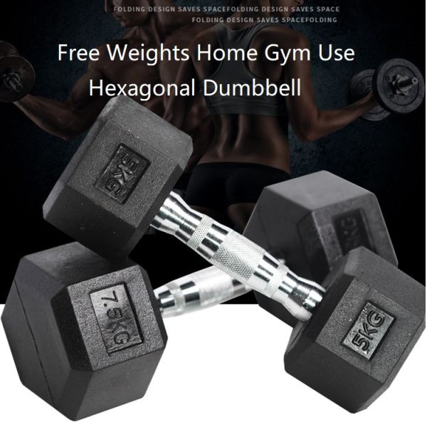 Customized Logo 5-100LB 5LB Increment Rubber Hex Dumbbell 100kg Solid Core For Fitness