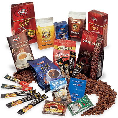 Printed Side Gusset Plastic Pouches Packaging , Punch Hole Coffee Bean Packaging