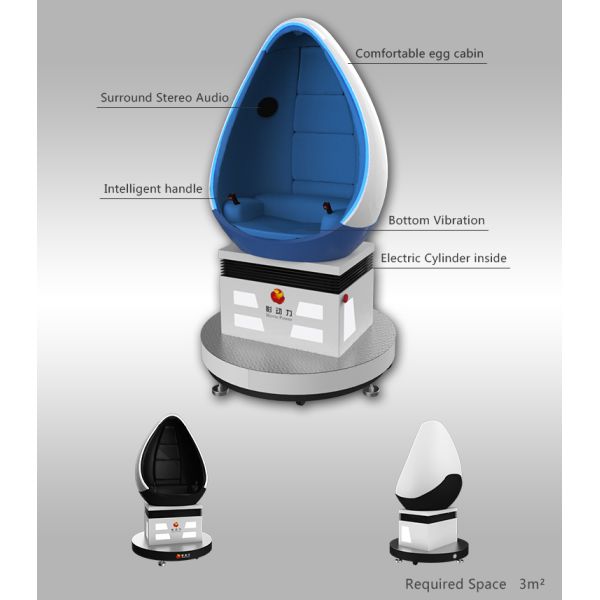 3 Glasses Headset Virtual 9D Simulator 1 Seat Egg Machine 360 Degree Rotation Platform