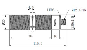 waterproof ultrasonic sensor with repeat accuracy ≤1 % and protection degree IP66