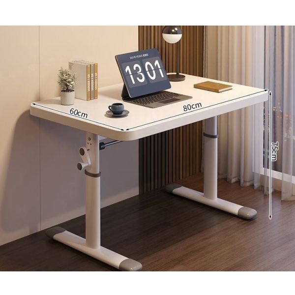 Adjustable Height White Wooden Computer Coffee Table for Recording Studio Workstation