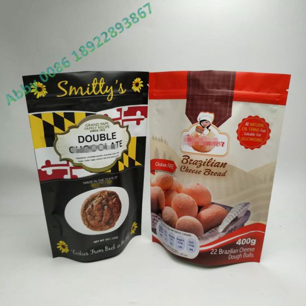 Stand Up Snack Bag Packaging Three Side Seal Round Corner With Zipper