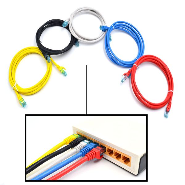 Ethernet cat6 utp patch cable Pack of 5 Black / Blue / Grey / Red / Yellow 7*0.2mm
