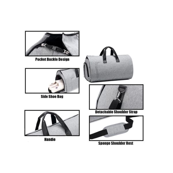 Polyester Lining Nylon Garment Weekender Bag Waterproof Customized Logo