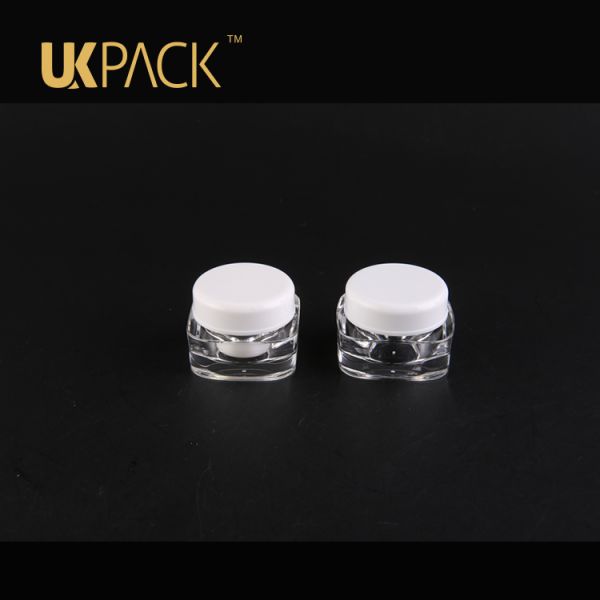 Square Acrylic Empty Plastic Jars With Lids 5ml Double - Wall