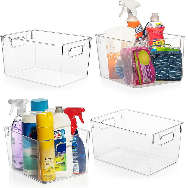 Large Capacity Multi-functional Transparent Acrylic Storage Box Without Lid for Bathroom Kitchen Office Wardrobe Organization