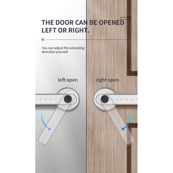 Password Fingerprint Door Lock Tuya App Biometric Electronic Door Lock 30mm - 60mm