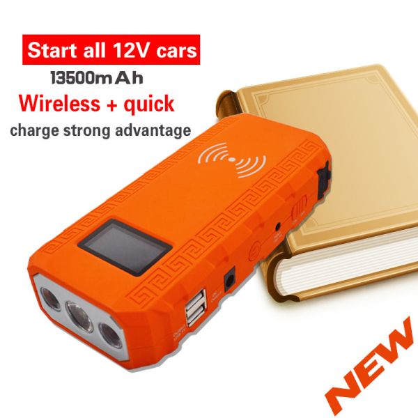 multi function auto jump starter power bank with wireless charge