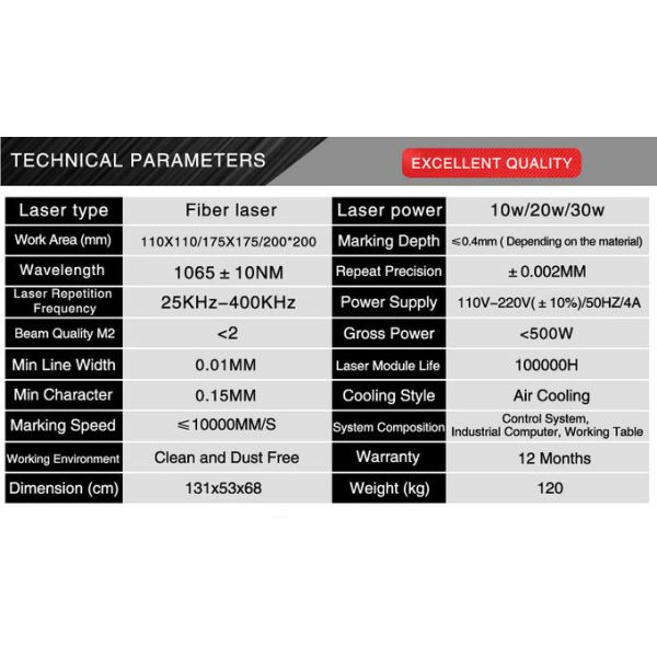 ipg fiber laser 20W marking machine date code cattle ear tag laser printing machine