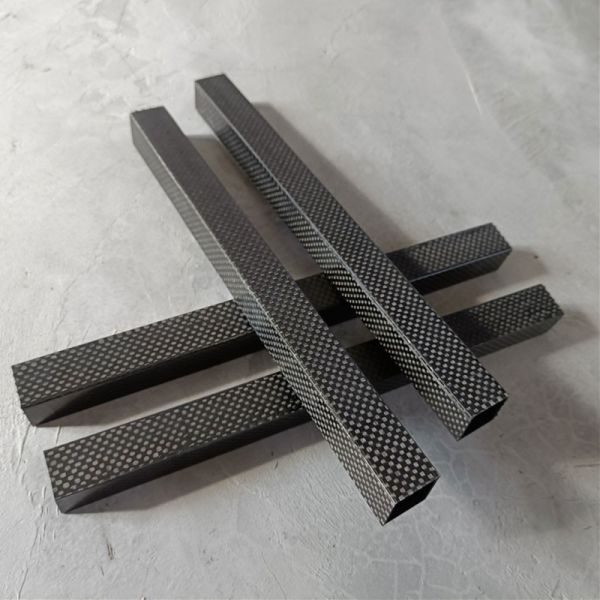 100% 3K Braided Carbon Fiber Rectangular Tube Unidirection Weave