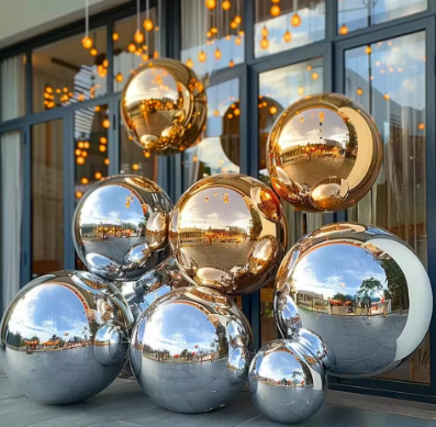 0.4m-6m Multi-Colors Inflatable Mirror Balloons with High-Gloss Reflective Finish