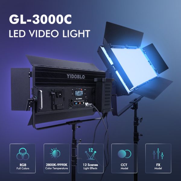 9990k 300w RGB LED Studio Lights App Control Video Making Kits With External Power Supply