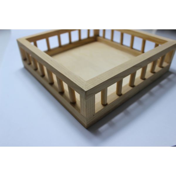 Pine Material Custom Wood Serving Tray Set Square Shape Unique Design