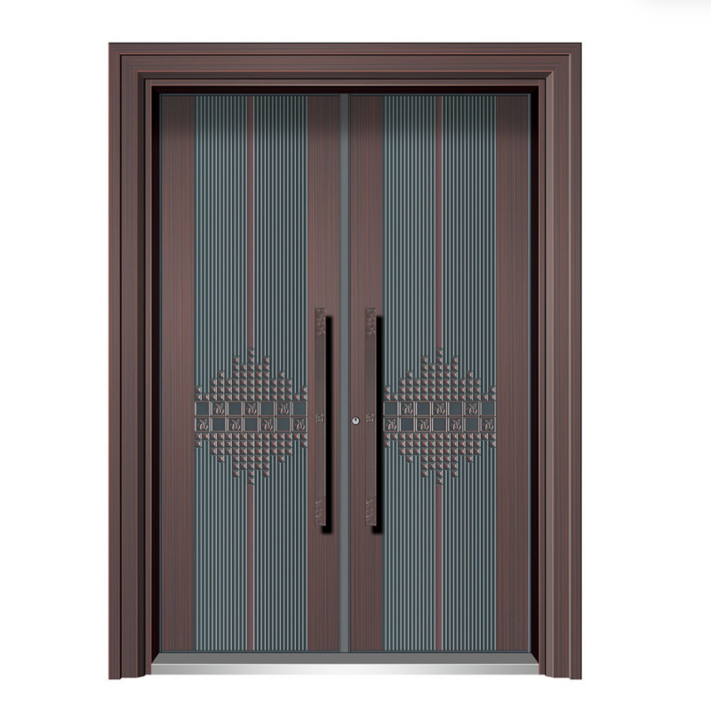 Modern Design Custom Aluminum Security Entry Doors High-End Decorative Front Entrance Fire Rated Water Apartment Outdoor