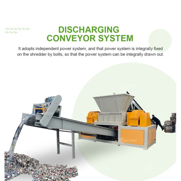15kW Multifunctional Double Shaft Shredder for Mini Plastic Waste Processing Plant