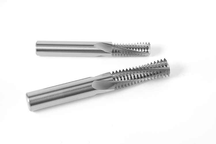 65° Full-thread Tungsten Carbide End Mill for M2 to M48 Threading with Single-tooth Design