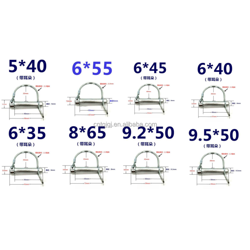 Quick-Release Pins Custom D-Type Double Wire Half Round Safety Pin Stainless Steel 201/304/316 Steam Oxide Nitride Finish
