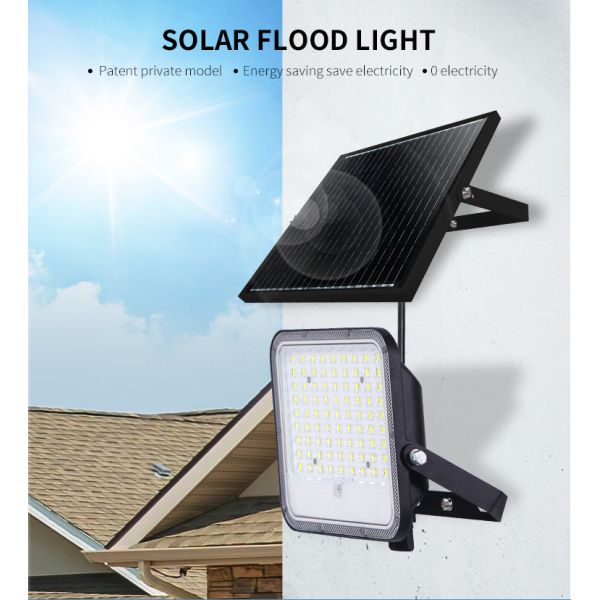 High Efficiency LED Flood Light with Adjustable Color Temperature Monocrystalline Solar Panel Optical PC Lens and Premium Brand LED Chips for Outdoor