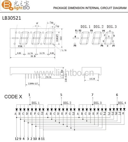 Stable Ultra Bright Green Small 7 Segment Led Display IC Compatible
