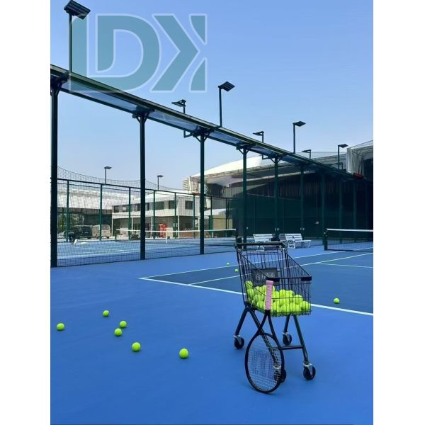 Padel court canopy application in sports facility