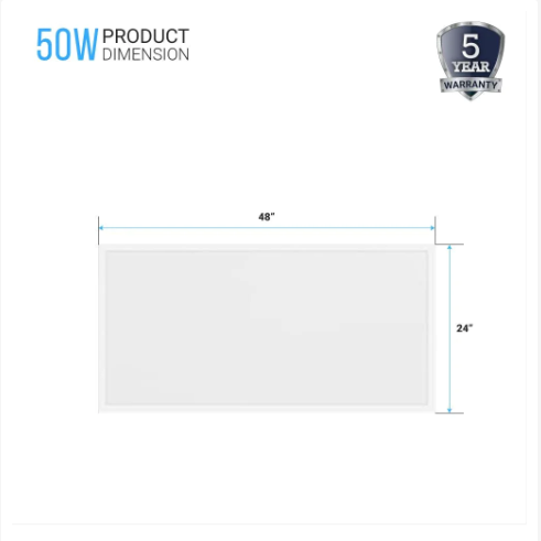 2 ft. x 4 ft. LED Panel Light 72W 9000LM Recessed/Drop Ceiling Install Flat Backlit Fixture
