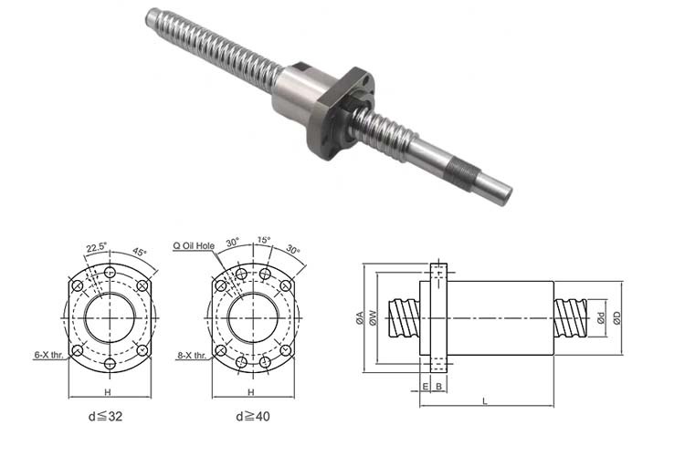 OEM Standard Production Ball Screw SFA3232-1.8 Machine tool processing