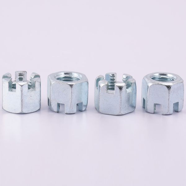 Round Lock Hexagon Slotted Nuts For Automotive Industry
