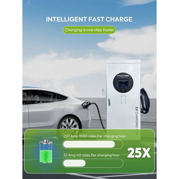 Adjustable Wall-Mounted 7 kW Output Power EV Charger with Type2 Interface Standard for Home Use