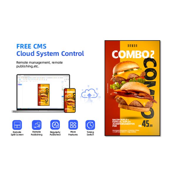 KFC Android LCD Indoor Digital Menu Display Screens for Restaurant Tea Cafe Digital Signage 4K UHD Commercial