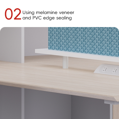 Two-Person Staff Desk Partition Separated