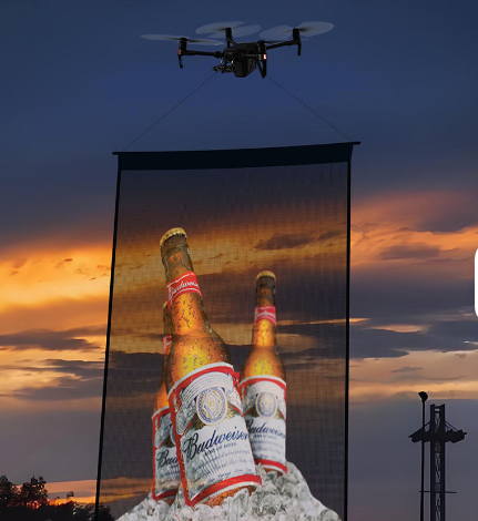 P15 Flexible LED Mesh Screen IP68 Easy-Install Transparent Drone Screen for Mobile Event Rental Creative 3D Light Structures and Immersive Visual