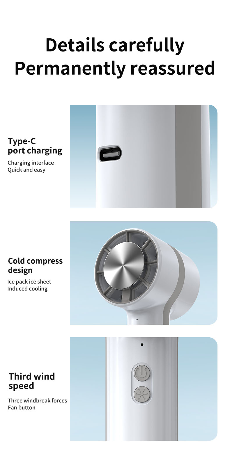 Custom Velocity Air Cooling Small Portable Batter Mini USB Rechargeable High Wind Speed Handheld Fan