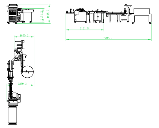 Detailed view of packaging machine components