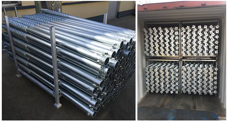 Sturdy Galvanized Helical Ground Piles For Temporary And Permanent Uses