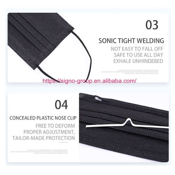 Black earloop Disposable Protective Face Mask 50pcs/box Anti Pollution